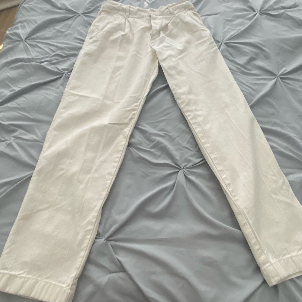 Zara white stripe cream pants size US W30